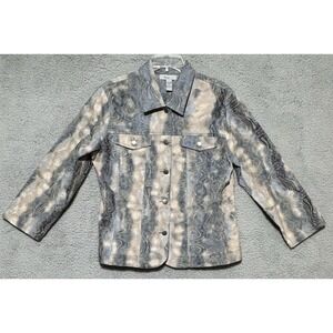Analogy Textured Embroidered Boho Button Up Jacket Sz. XL Coastal Grandma